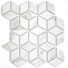 3D Calacatta Matt 30.5cm x 26.5cm Mosaic Tile