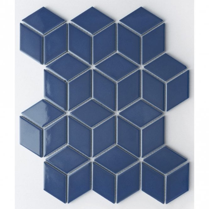 3D Gloss Buckingham Blue 30.5cm x 26.5cm Mosaic