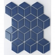 3D Gloss Buckingham Blue 30.5cm x 26.5cm Mosaic