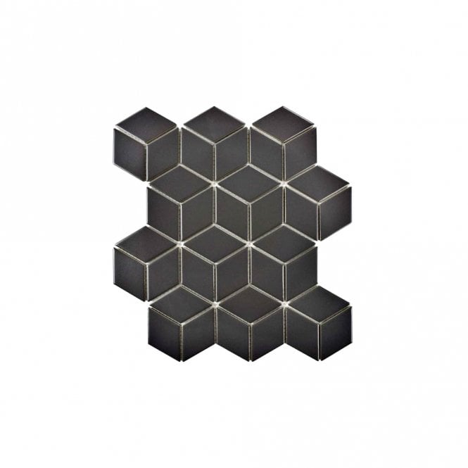 3D Matt Black 30.5cm x 26.5cm Mosaic