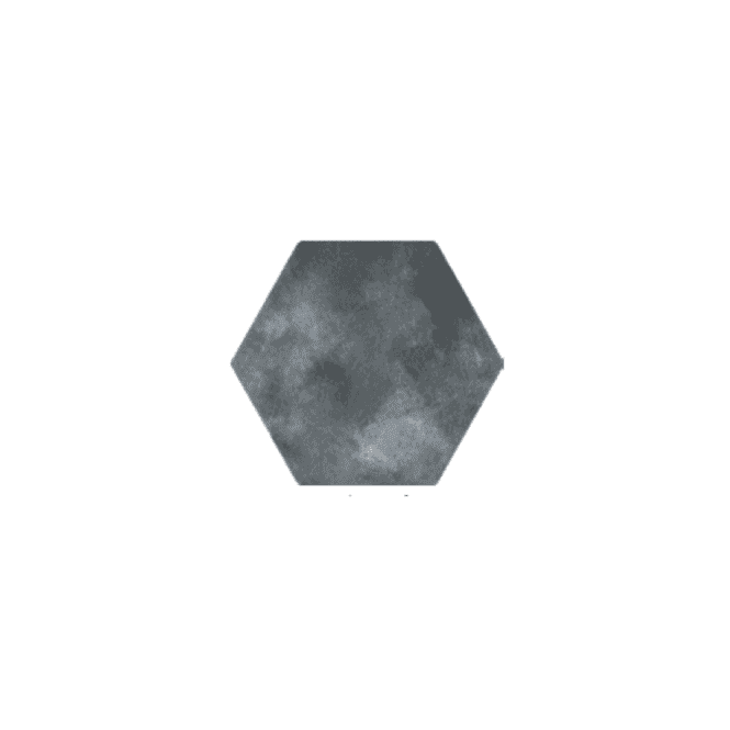 Abril Black 17.5cm x 15cm Wall & Floor Hexagon Tile