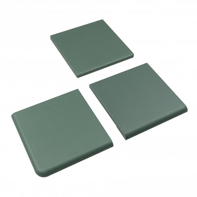 All Victorian Green Fireplace Quarry Hearth Tile Set
