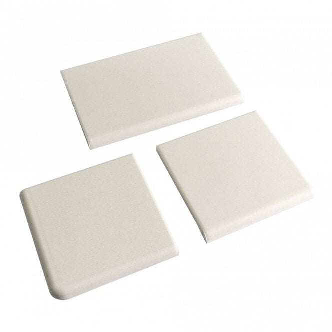 All White Fireplace Quarry Hearth Tile Set