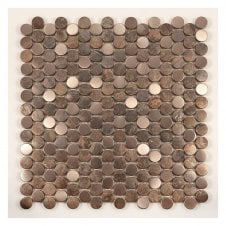 Antique Bronze Circle 30cm x 30cm Mosaic Tile