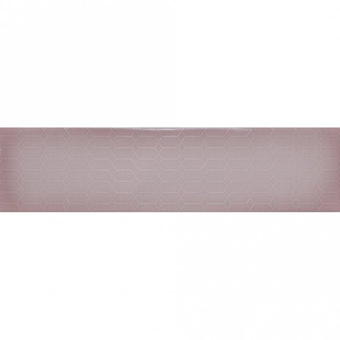 Arnold Pink Decor Gloss 10cm x 40cm Wall Tile