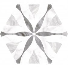 Bardiglio Flower Hexagon 17.5cm x 20cm Wall & Floor Tile