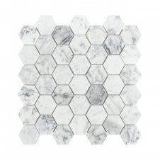 Bianco Venito Statuario Honed Marble 29.8cm x 30.5cm Hexagon Mosaic Tile