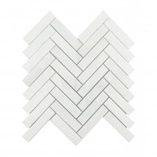 Bianco Venito Statuario Honed Marble 29cm x 28.5cm Herringbone Mosaic Tile