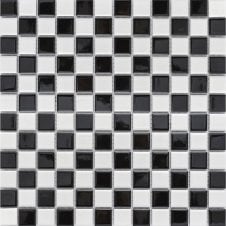 Black and White Chequer Gloss (2.3cm x 2.3cm) 30cm x 30cm Mosaic Tile