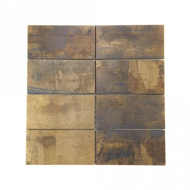 Brick Oxidised Gold 30.6cm x 30.2cm Mosaic Tile