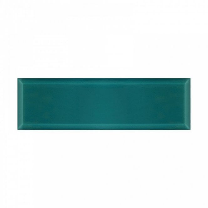 British Ceramic Tile Peacock Bevel Gloss Metro V&A 14.8cm x 49.8cm Wall Tile