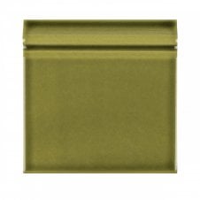 Puddle Glaze Olive Green 15cm x 15cm Skirting Tile