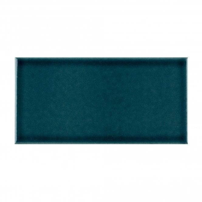 British Ceramic Tile Puddle Glaze Peacock 7.5cm x 15cm Wall Tile