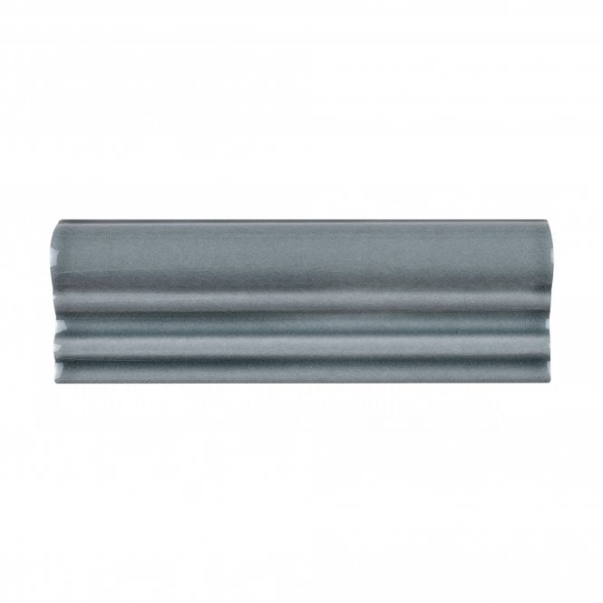 British Ceramic Tile Puddle Glaze Smoked Grey 5cm x 15cm Border Tile