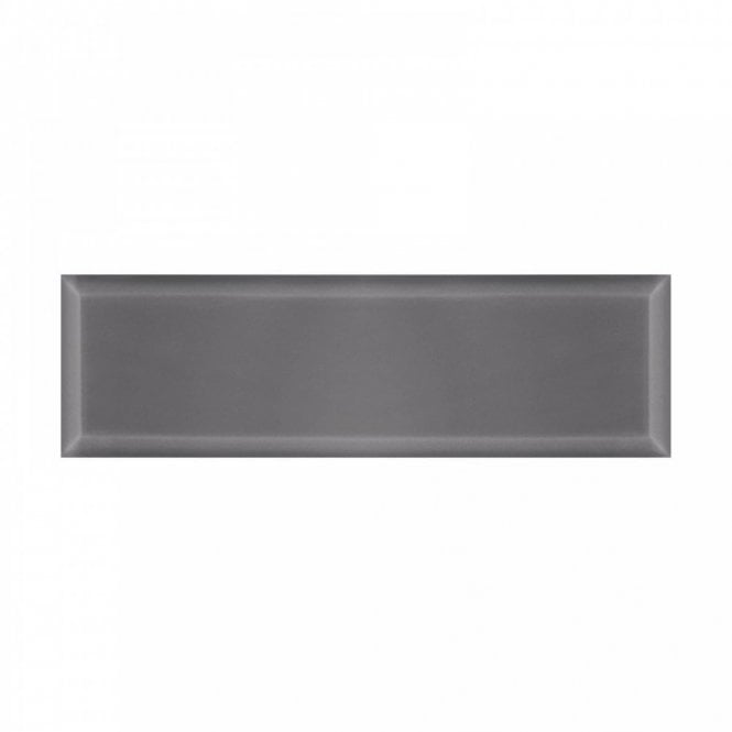 British Ceramic Tile Webb Grey Bevel Gloss Metro V&A 14.8cm x 49.8cm Wall Tile