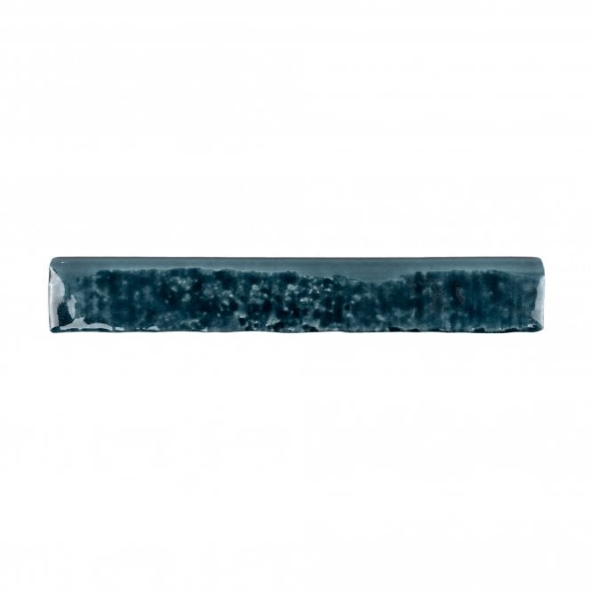 Brutalist Brick Crackle Bullnose Sapphire 3.8cm x 23.5 cm Wall Tile