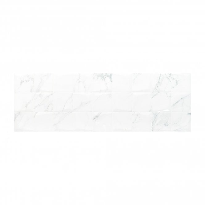Calacata White Square Decor 30cm x 90cm Rectified Wall Tile