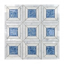 Carrara Aqua Stone 35cm x 35cm Mosaic Tile