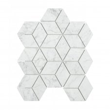 Carrara Honed Marble 29.8cm x 26cm Rhombus Mosaic Tile