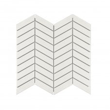 Chevron Gloss White (2.3cm x 8.5cm) 28.5cm x 30cm Wall & Floor Tile