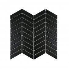 Chevron Matt Black (2.3cm x 8.5cm) 28.5cm x 30cm Wall & Floor Tile