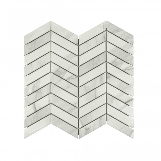 Chevron Matt Statuario (2.3cm x 8.5cm) 28.5cm x 30cm Wall & Floor Tile