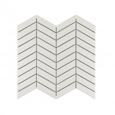 Chevron Matt White (2.3cm x 8.5cm) 28.5cm x 30cm Wall & Floor Tile