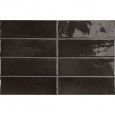 Coco Black Hat 5cm x 15cm Wall Tile