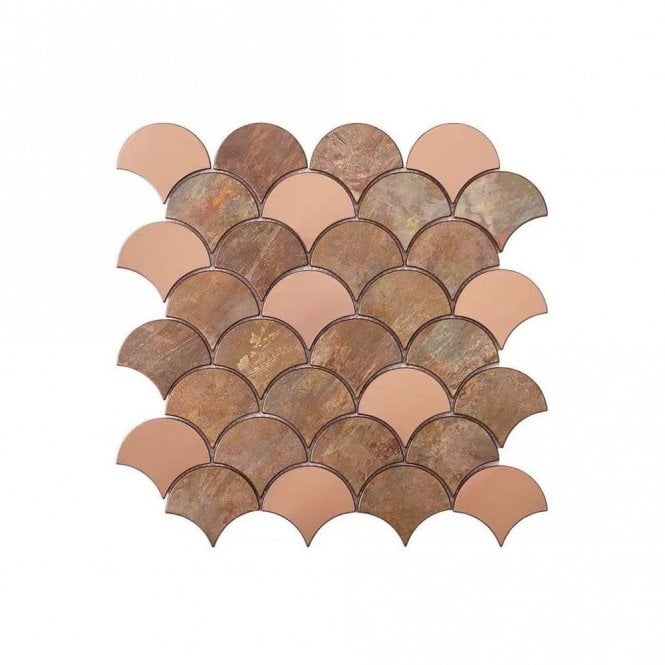 Copper Fan Mix 29cm x 29.6cm (6.2cm x 7.2cm) Mosaic Tile
