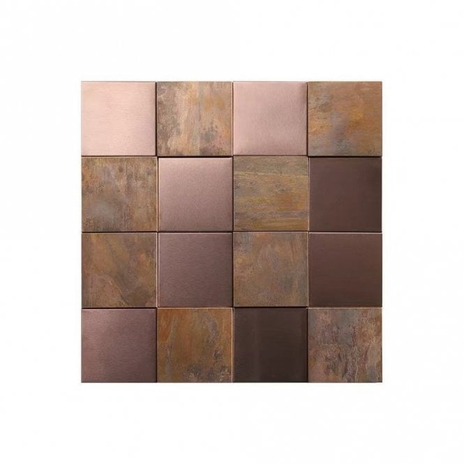 Copper Square Mix 30cm x 30cm (7.5cm x 7.5cm) Mosaic Tile
