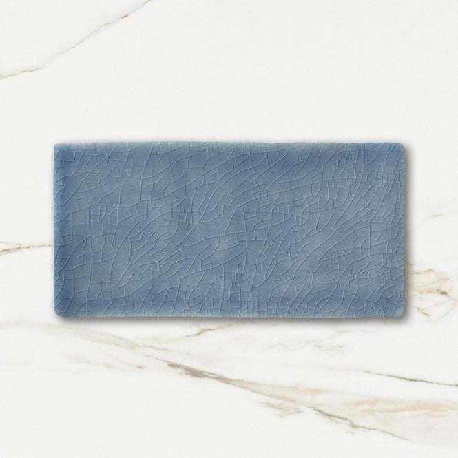 Crackle Glaze Mediterranean Blue 7.5cm x 15cm Wall Tile