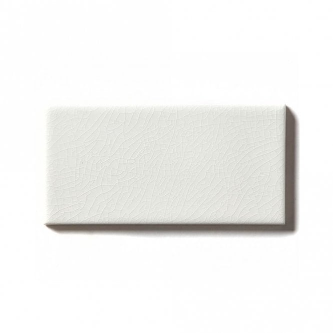 Crackle White Glazed 7.5cm x 15cm Wall Tile
