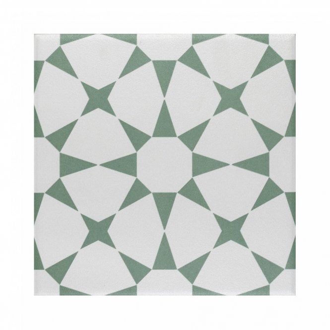 Cuban Star Green 20cm x 20cm Wall & Floor Tile