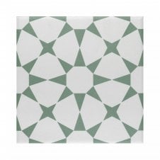 Cuban Star Green 20cm x 20cm Wall & Floor Tile