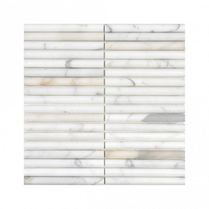 Curva Stick Calacatta Gold Marble (15.2cm x 1.5cm) 30.5cm x 30.5cm Mosaic Tile