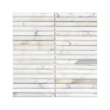 Curva Stick Calacatta Gold Marble (15.2cm x 1.5cm) 30.5cm x 30.5cm Mosaic Tile