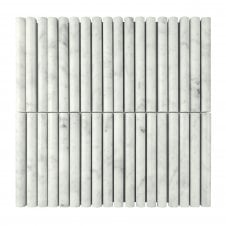 Curva Stick Carrara Marble (1.52cm x 1.5cm) 30.5cm x 30.5cm Mosaic Tile