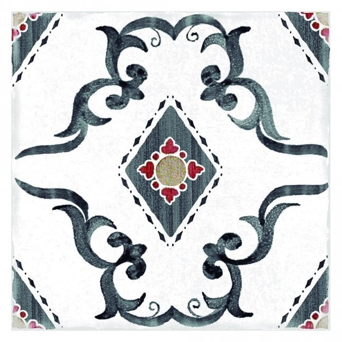 Dragonera Charcoal Glossy 14.7cm x 14.7cm Wall & Floor Tile