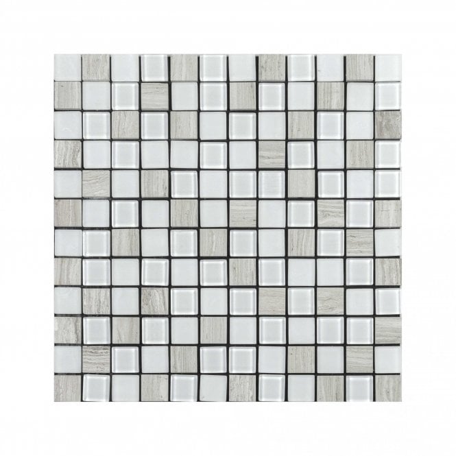 Elegance White 30cm x 30cm Peel & Stick Mosaic Tile