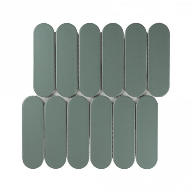 Elongate Pine Green 29cm x 27.6cm (4.3cm x14.8cm) Mosaic Tile