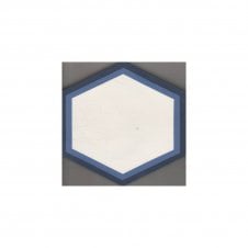 Vintage Hexagon Blue 20cm x 20cm Wall & Floor Tile