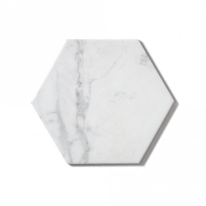 Equipe Carrara Hexagon White 17.5cm x 20cm Wall & Floor Tile