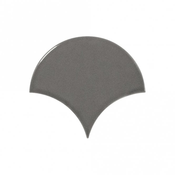 Equipe Fan Dark Grey Gloss 10.6cm x 12cm Wall Tile