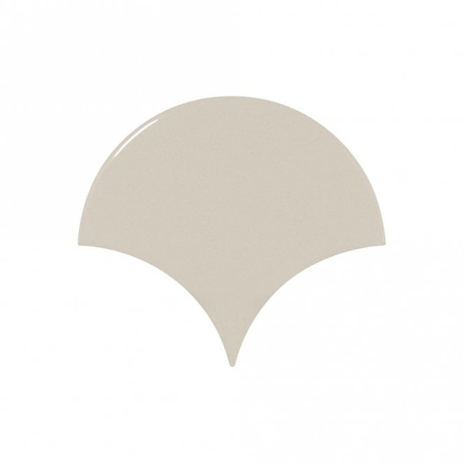 Equipe Fan Greige Gloss 10.6cm x 12cm Wall Tile