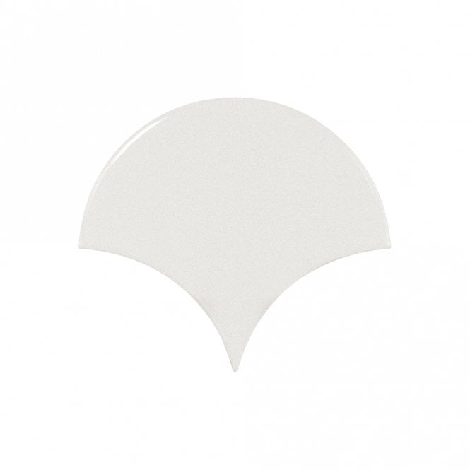 Equipe Fan White Gloss 10.6cm x 12cm Wall Tile