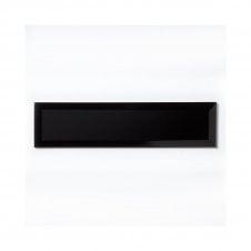 Metro Brick Bevelled Gloss Black 7.5cm x 30cm Wall Tile