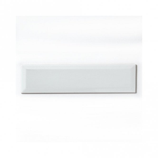 Equipe Metro Brick Bevelled Gloss White 7.5cm x 30cm Wall Tile