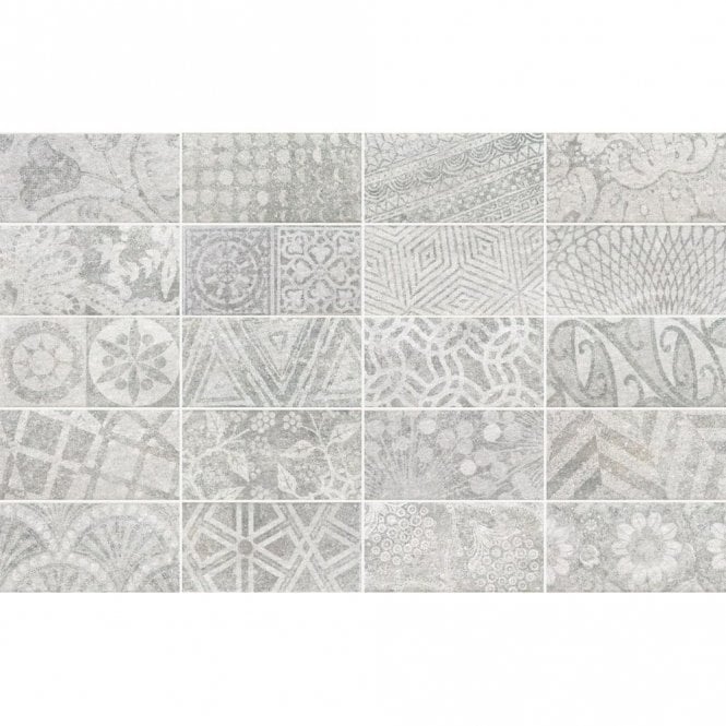 Equipe Quarcity Grey Decor 7.5cm x 30cm Wall Tile