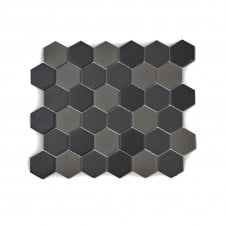 Full Body Hexagon Dark Mix Mosaic (5.1cm x 5.1cm) 32.5cm x 28.1cm Wall & Floor Tile