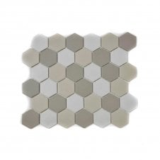Full Body Hexagon Light Mix Mosaic (5.1cm x 5.1cm) 32.5cm x 28.1cm Wall & Floor Tile